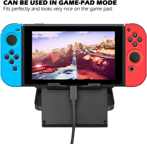 Vista 6 de Protective Case Compatible with Nintendo Switch Joy-Con Controller with Thumb Caps, SENHAI 2 Pack Anti-Slip Silicone Grips Covers with 16 Thumb