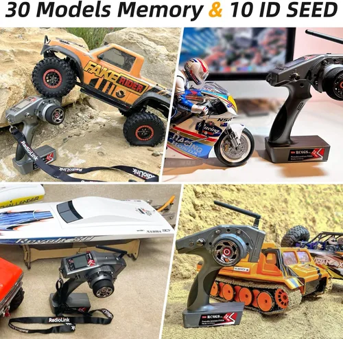 Vista 5 de Radiolink RC6GS V3 2.4G 7 canales RC Kit de controlador de radio de coche y R6FG Gyro Control remoto de largo alcance para RC Crawler Truck Drifting