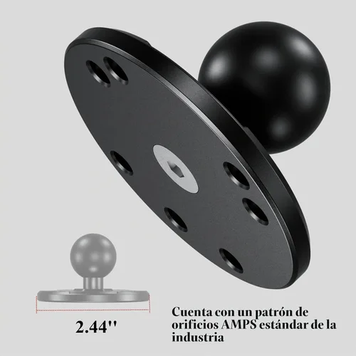 Vista 3 de BRCOVAN Base de montaje de bola de 1 '' con placa redonda de agujero