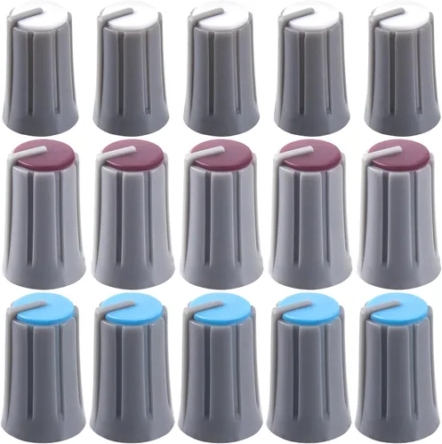 Vista 11 de 9 piezas de 6 mm tipo D perilla de potenciómetro, perilla giratoria de volumen y tono de guitarra de plástico, perilla de control de graves
