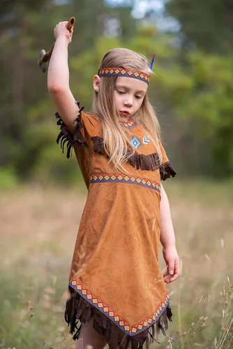 Vista 6 de ReliBeauty Disfraz nativo para niñas, traje de vestir para niños, 3T100