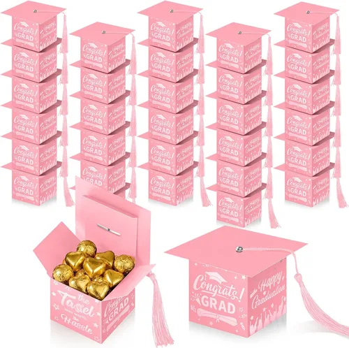 Vista 13 de TaoBary 30 cajas de dulces de graduación 2026, decoraciones de graduación, regalos de fiesta, caja de gorra de graduación con borla para suministros