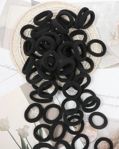 Vista 8 de 120 gomas elásticas para bebés, gomas para el pelo de algodón para niñas y niños, pequeñas bandas elásticas sin costuras para coletas, multicolor