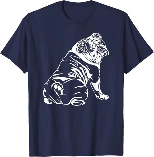 Vista 50 de Gracioso Bulldog Inglés playera perro Hund playera regalo, Azul (Heather blue)