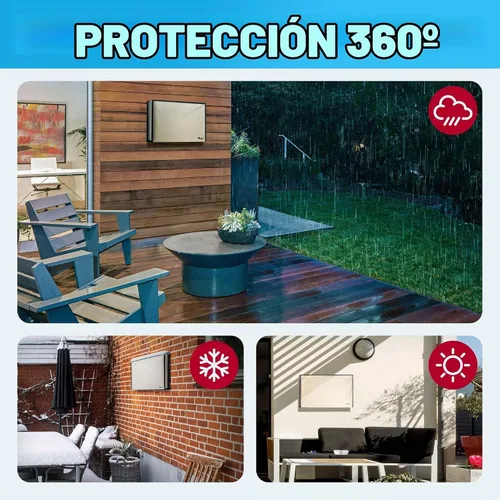 Vista 4 de Garnetics Funda de TV para exteriores de 24 pulgadas, impermeable, resistente a la intemperie con protectores de pantalla de escudo inteligente