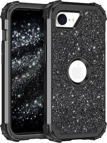 Vista 25 de LONTECT Funda para iPhone 15 Plus con purpurina brillante 3 en 1, a prueba de golpes, resistente, híbrida, resistente, funda protectora de alto