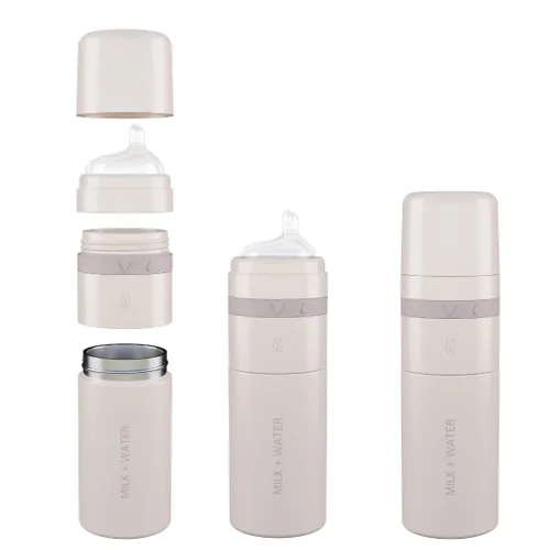 Vista 13 de MILK & WATER - Dispensador de biberones y fórmula para bebés todo en uno de acero inoxidable sobre la marcha, mantiene el agua caliente y la fórmula