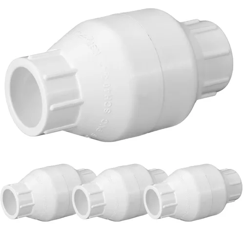 Vista 11 de Geetery Válvula de Retención en Línea de PVC Conexiones con Solvente Plástico Blanco Prevención de Reflujo Accesorios de Tubería Check Socket