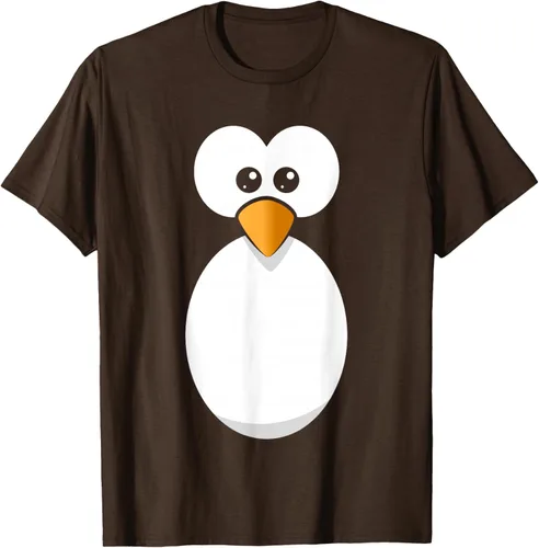 Vista 55 de Camiseta divertida con diseño de cara de pingüino o disfraz fácil, color negro, talla S