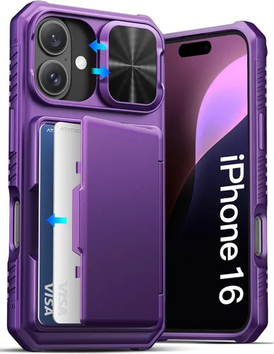 Vista 15 de ATATOO Funda Cartera para iPhone Air, Portador de Tarjetas Integrado (3-5 Tarjetas) [Bloqueo RFID] y Cubierta Deslizante para Cámara, Protección