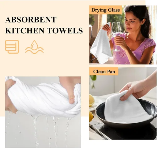 Vista 4 de Toallas de cocina patrióticas del 4 de julio, paños de limpieza de microfibra con estrella de la bandera americana, toallas de cocina, baño, toallas
