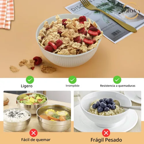 Vista 4 de Wrova Juego de 8 cuencos de paja de trigo, cuencos irrompibles para cereales de 26 onzas, aptos para microondas y lavavajillas, cuencos para niños