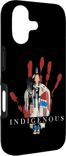 Vista 3 de Funda para iPhone 17 con diseño de sangre india de mano roja indígena nativa americana