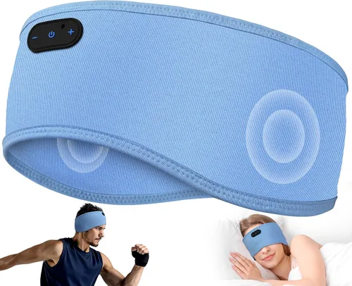 Vista 9 de MUSICOZY Auriculares para dormir de algodón de bambú, auriculares inalámbricos Bluetooth 5.4 para dormir de lado, diadema para dormir de lado
