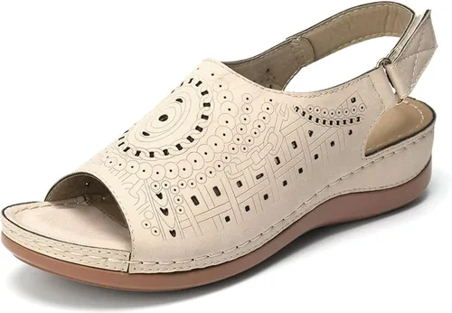 Vista 2 de Sandalias elegantes de verano con plataforma y cuña para mujer, sandalias ortopédicas para exteriores