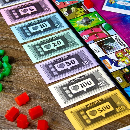 Vista 8 de Monopoly Spongebob Squarepants Meme Edition Basado en el programa de Nickelodeon Con memes familiares de ubicaciones, episodios y personajes