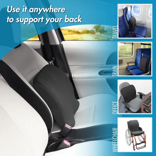 Vista 6 de Wagan IN9112 Relax Fusion - Cojín lumbar de espuma viscoelástica y gel para asiento