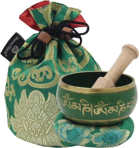 Vista 6 de DharmaObjects Yoga Meditación Buda Cantando Tazón Cojín Mallet Llevar Bolsa Set Regalo
