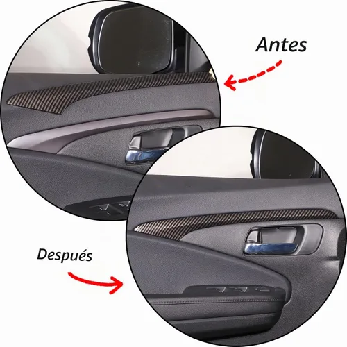 Vista 4 de 2 piezas de tira decorativa interior para puerta delantera para Honda Pilot 2016 2017 2018 2019 2020 2021 2022, protector de pegatina para panel