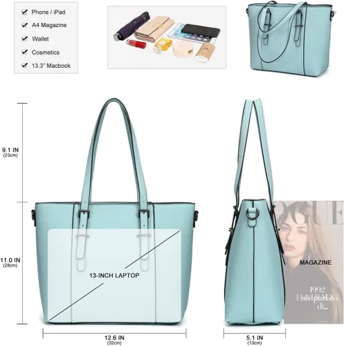 Vista 4 de Bolsas estilo cartera y bolsos estilo tote y de hombro para mujer con asa superior.