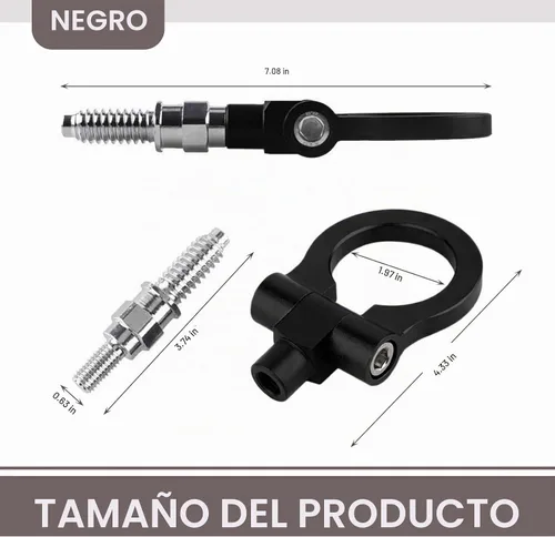 Vista 2 de Gancho de remolque para parachoques delantero del coche, especificaciones de rosca europea, anillo de remolque de estilo de carreras