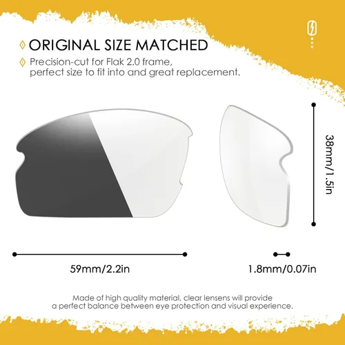 Vista 2 de AOZAN ANSI Z871 Replacement Lenses For Oakley Flak 20 OO9295 Sunglasses
