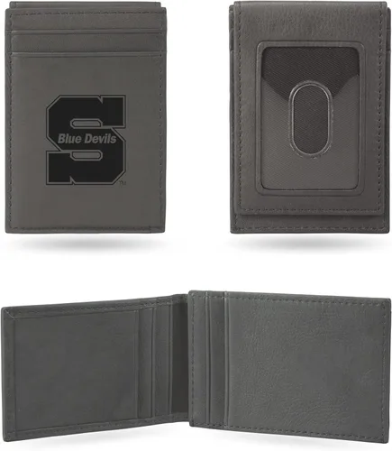 Vista 65 de Rico Industries NCAA - Cartera de bolsillo frontal grabada con láser gris, compacta, cómoda, delgada