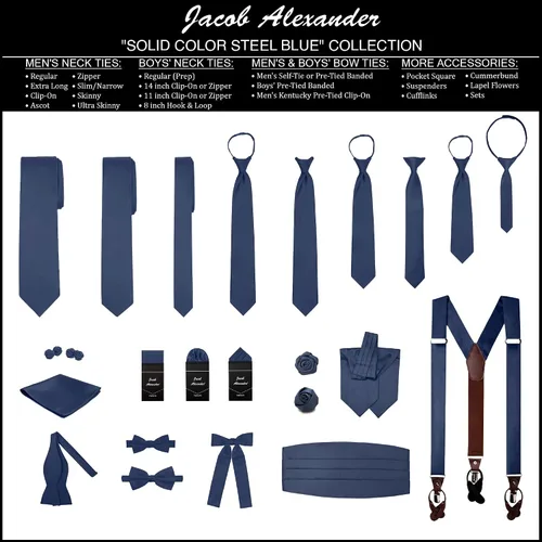 Vista 5 de Jacob Alexander Corbata regular de los hombres de color sólido