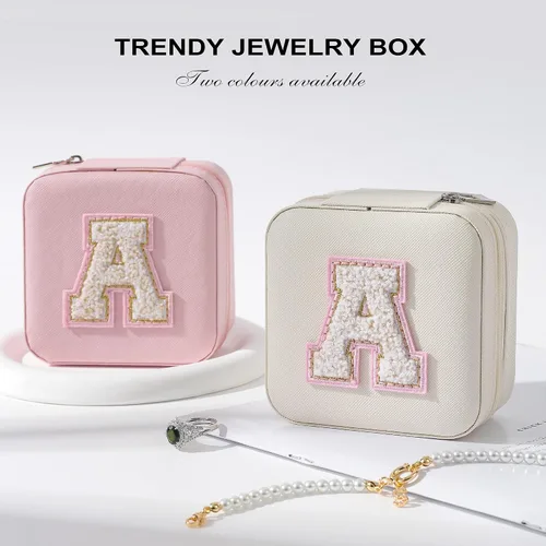 Vista 2 de Joyero de viaje para niñas y mujeres Estuche de joyería personalizado Regalos para hija de mamá papá, regalos para niñas adolescentes, caja