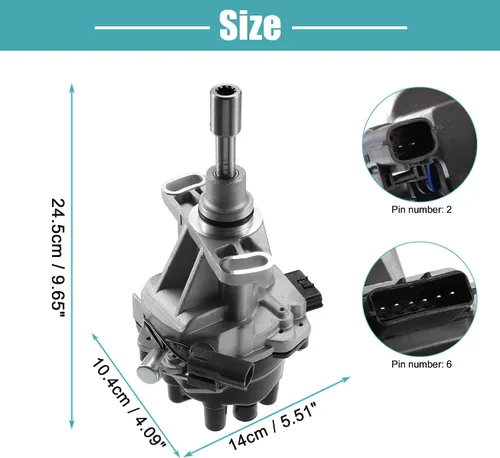 Vista 4 de X AUTOHAUX Distribuidor de encendido de reemplazo para Nissan D21 Hardbody Pickup 1996-1997 22100-1S701 22100-1S702 22100-1S703 con tapa y rotor