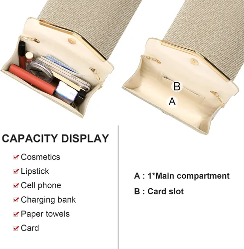 Vista 4 de Evening Bag Clutch Purses for Women Ladies Sparkling Party Handbags Crossbody Shoulder Purse Wedding Bags