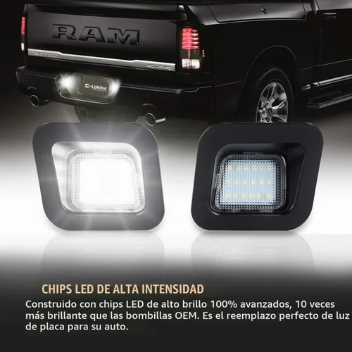 Vista 8 de D-Lumina Conjunto de luces LED para matrícula, lente transparente compatible con Dodge Ram 1500 2500 3500 2003-2018, luz de etiqueta de parachoques