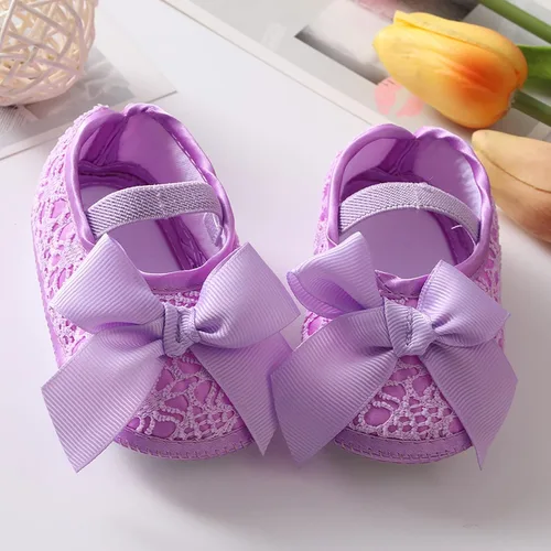 Vista 4 de Prewalker - Zapatos deportivos para recién nacidos suaves de princesa zapatos planos de piel sintética zapatos para caminar
