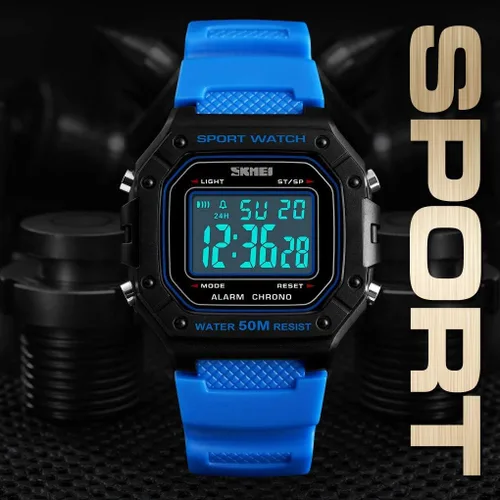 Vista 4 de Hombres deporte al aire libre reloj digital 5bar impermeable alarma luz trasera LED moda cronógrafo relojes