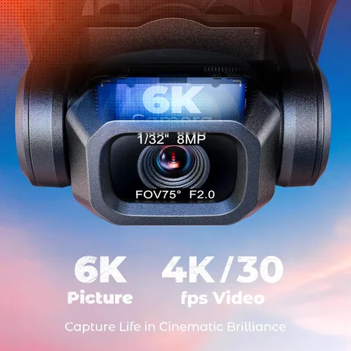 Vista 3 de V11Air Drone con cámara UHD 6K para adultos, cardán sin escobillas de 3 ejes, video 4K/30FPS, tiempo de vuelo de 70 minutos con 2