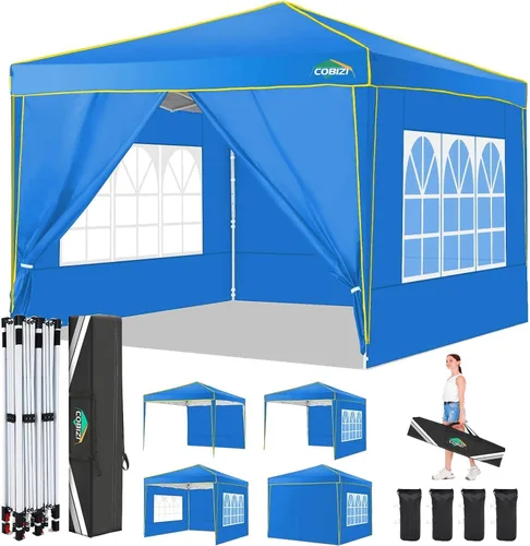 Vista 29 de COBIZI 10x15 Outdoor Patio Gazebo with Privacy Curtains, Khaki Caqui