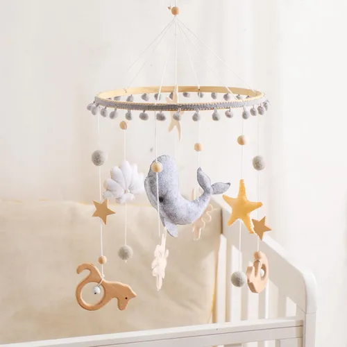 Vista 5 de let's make Brazo móvil de madera con diseño de pájaro para cuna, soporte para móvil de bebé de 30 pulgadas, colgador de móvil para bebé, decoración
