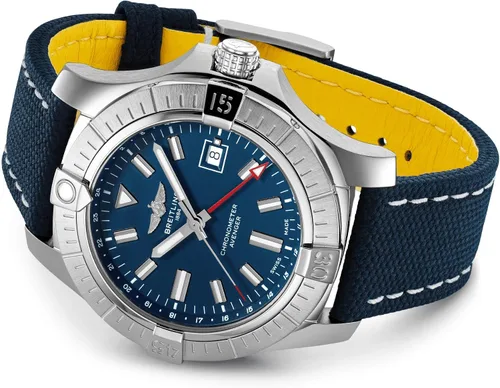 Vista 3 de Breitling Avenger Reloj automático GMT 45 para hombre, Azul, Moderno