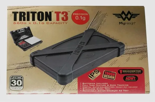 Vista 3 de Mi tritón de pesaje T3 660g x escala digital de 0,1 g con estuche de goma duradero
