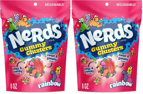 Vista 23 de NERDS Gummy Clusters Candy, arcoíris, crujiente y gomoso, 3 onzas (paquete de 12)