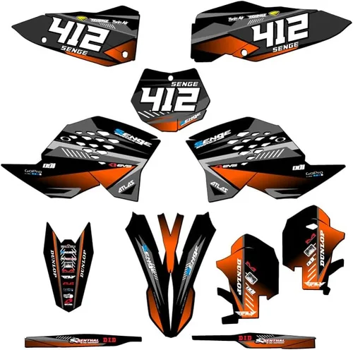 Vista 5 de Kit de base gráfica SXF Surge Black Senge 2007-2010 compatible con KTM