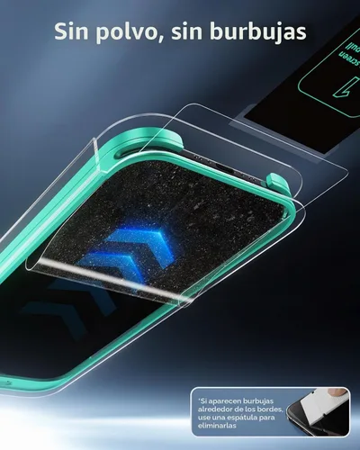 Vista 4 de ESR - Juego de 3 protectores de pantalla de vidrio templado 9H+ para iPhone Air, [grado militar a prueba de roturas], con tecnología antirreflejo