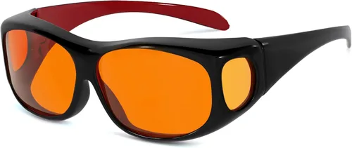 Vista 25 de Eyekepper Blue Light Reduction Fitover Glasses with Amber Lens Computer Glasses for Digital Screen,Wear Over Most Eyewear or Alone for