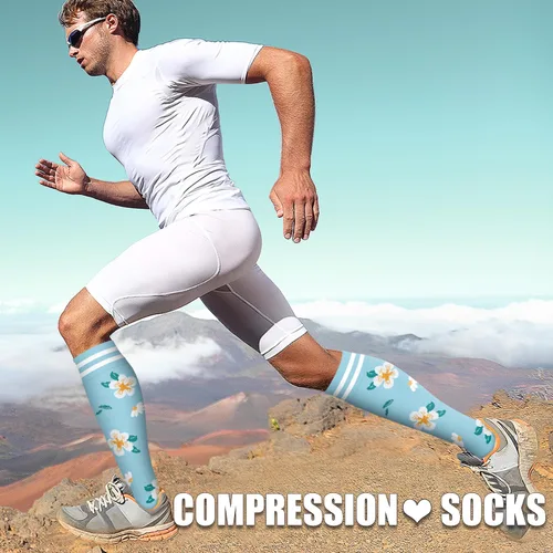 Vista 116 de Paquete de 3 pares de calcetines de compresión médica para mejorar la circulación de mujeres y hombres, para correr, hacer deporte y amamantar