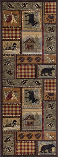 Vista 3 de Tayse Homespun Cabin - Alfombra larga multicolor para pasillo, entrada y cocina, vestíbulo de entrada, alfombra rústica larga para interiores, 2