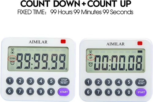 Vista 2 de AIMILAR Temporizador digital magnético de cocina con teclado numérico directo, alarma fuerte, temporizador de cuenta regresiva de 99 horas