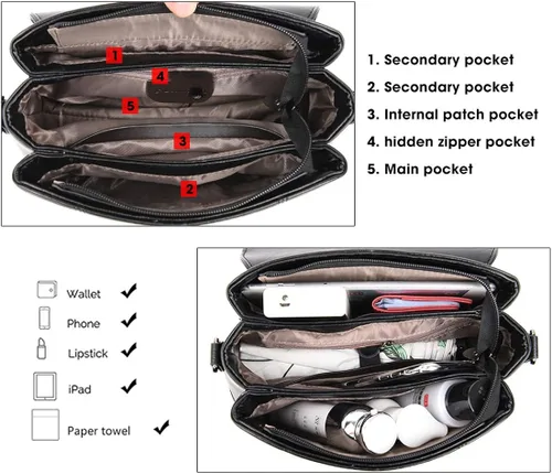 Vista 5 de Alovhad Bolso bandolera de piel para mujer bolso pequeño