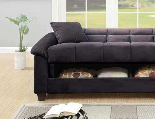 Vista 8 de KEVINSPACE Sofá cama modular de 84 pulgadas con asiento de almacenamiento, juego de sofá para sala de estar, sofá de estilo moderno y minimalista