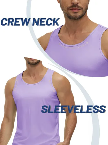 Vista 4 de TACVASEN Camisetas sin mangas para hombre, con UPF 50+, de secado rápido, ligeras, para correr, FPS
