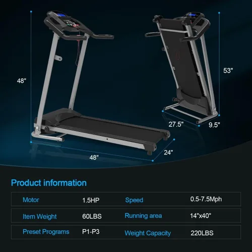 Vista 8 de Cinta de correr plegable para el hogar con inclinación, plegable para entrenamiento, máquina eléctrica para caminar, 15 programas preestablecidos